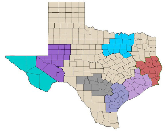 Texas Map with links to regional AutoGC data Collection sites