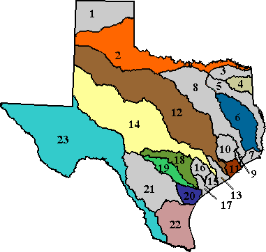 Map showing basins with links to monitored parameter details.