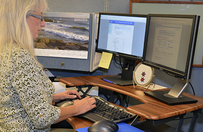 Records Management team member Marie Boren reviews a public information request via the TCEQ’s internal software program called the Public Information Request Collaboration System, also known as PIRCS. Changes to the software program that automatizes some of the PIR process became active last September.