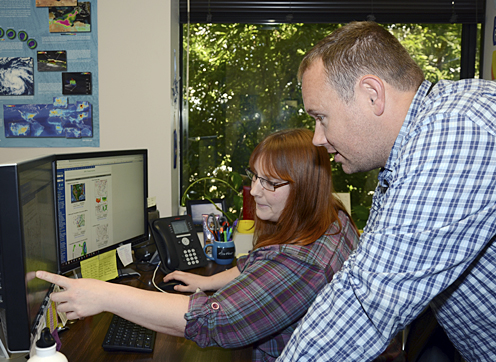 Copeland and Heather Wylie, the Monitoring Division’s other meteorologist, frequently collaborate on their forecasts to ensure they are as accurate as can be.