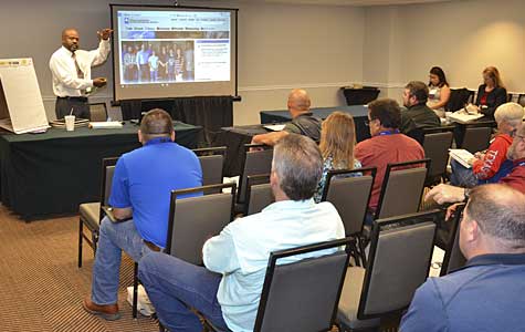 Donald Hunter of the TCEQ gives a class during the Public Drinking Water Conference.