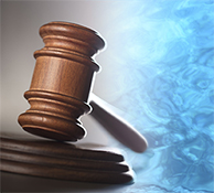 Gavel and water.