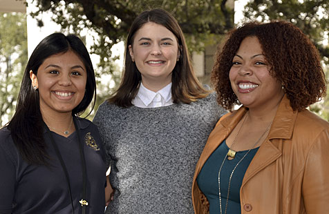(Left to right) Yessenia Jaramillo, Jennifer Kirby, and Erika Crespo, three past Mickey Leland interns who are now working at the TCEQ to protect our state's air, water, and land resources.