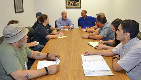 (L to R) Tim Blackmon, Stephen Julian, Rebecca Tyra, Jeff Kunze, David Van Soest, Jason Neumann, Kaleb Nehring, Robert Ozmet, Laura Fanestiel, and Richard Monreal.