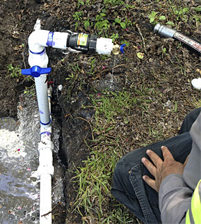 Contractors and TCEQ staff fixed joints and added sample taps in the distribution lines.