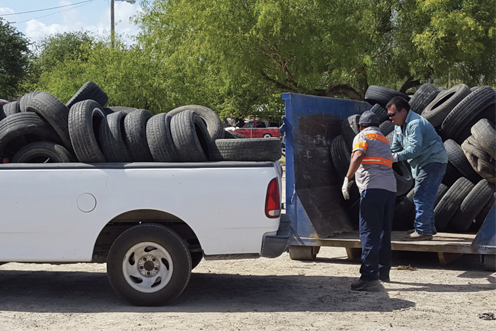 A coordinated effort in the city of San Juan and communities in that region collected and disposed of 42,000 used and scrap tires. 