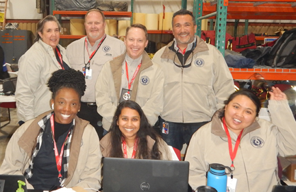 Nicolle Bealle (back row on the left) and TCEQ staff at a large-scale emergency response event in Deer Park.