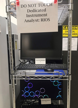 Staff in TCEQ's air lab continue to analyze and monitor air quality, with the help of some additional social-distancing procedures.