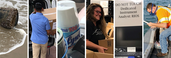 Collage of TCEQ employees working during the pandemic