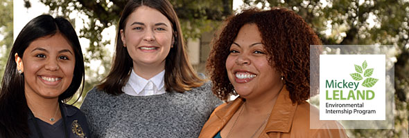 (Left to right) Yessenia Jaramillo, Jennifer Kirby, and Erika Crespo, three past Mickey Leland interns who are now working at the TCEQ to protect our state's air, water, and land resources.