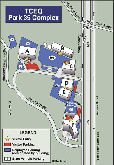 Map of TCEQ Park 35 Campus