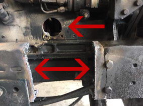 Disposition Image - Non Road After Block After Photo Engine Block with Hole in One Side