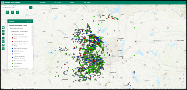 Barnett Shale Air Sampling Map Viewer