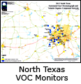 Map of North Texas VOC Air Monitors