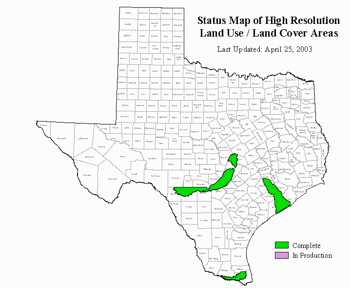 Status Map of High Resolution Land Use / Land Cover Areas