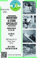 Inventory & Store Specialist Express Hiring flyer