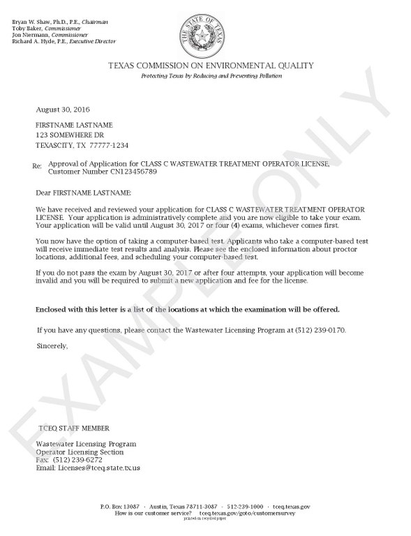 Sample Approval Letter