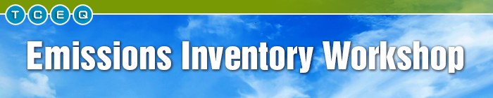 Banner for the Emissions Inventory Workshop featuring clouds