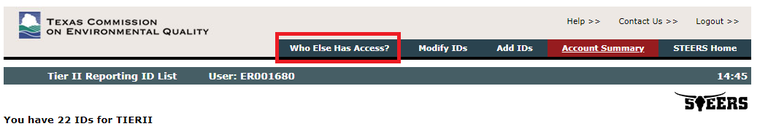 View Who Else has Access to Tier II Reporting IDs