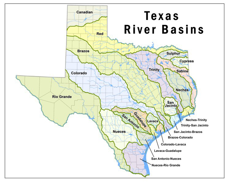 Texas River Basins basin map