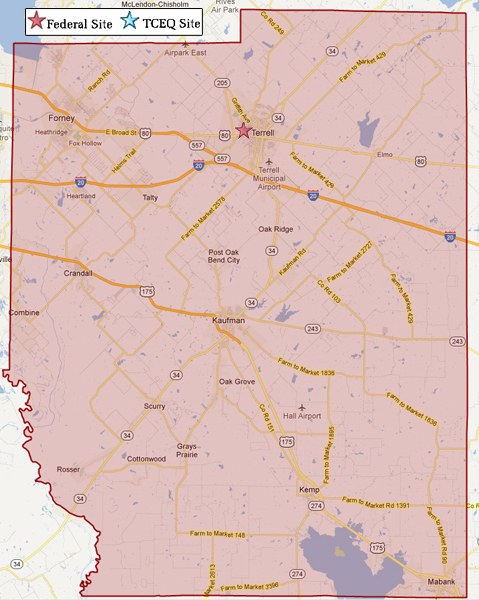 kaufman county map