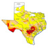 Map of Drought Impact on Texas Surface Water