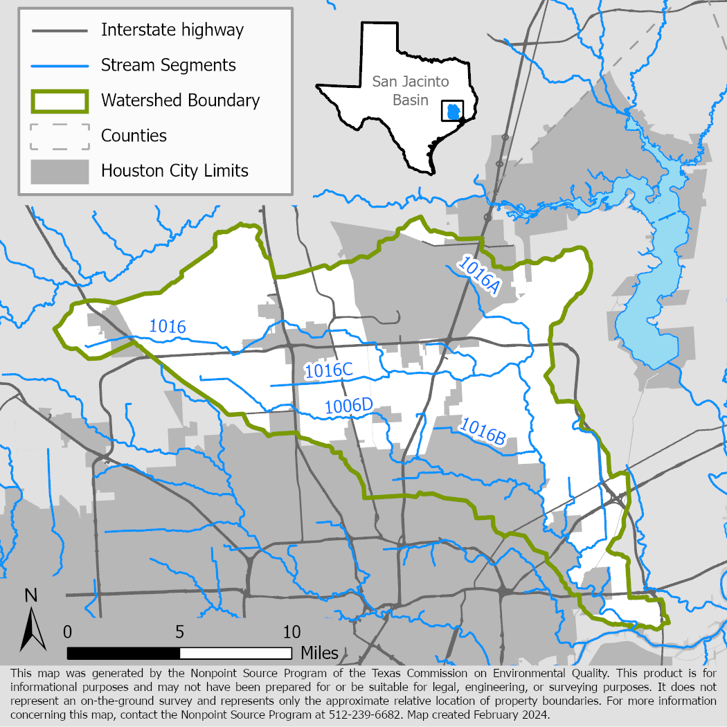 Green Bayou Watershed Map