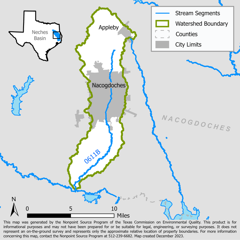 La Nana Bayou Watershed Map