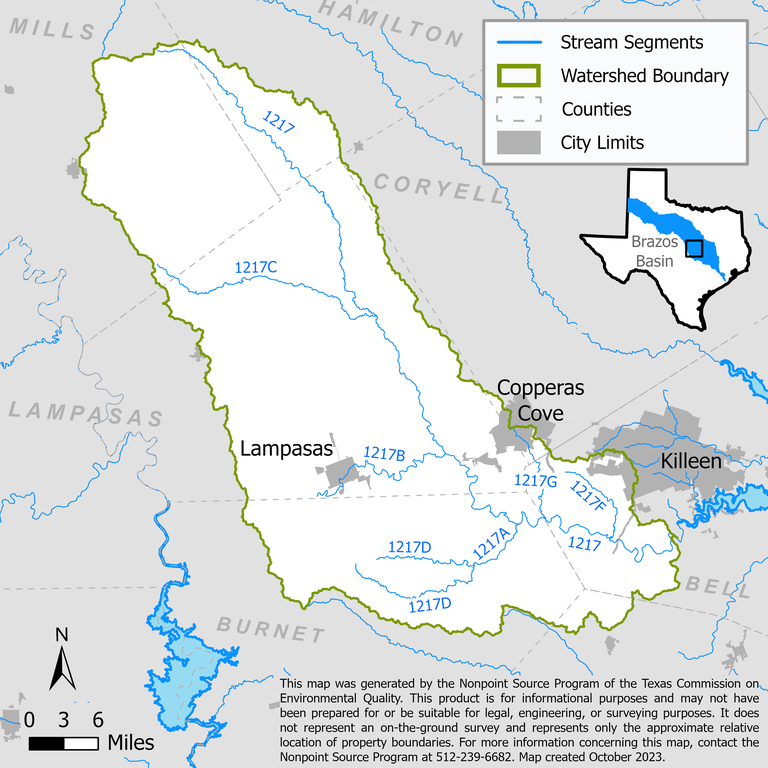 Lampasas River Watershed Map