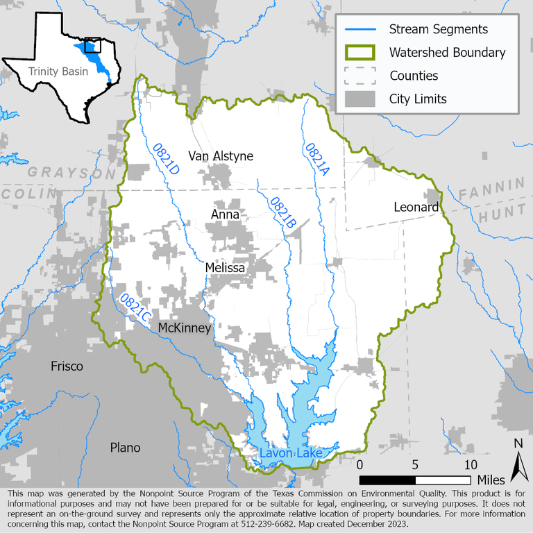 Lavon Lake Watershed Map