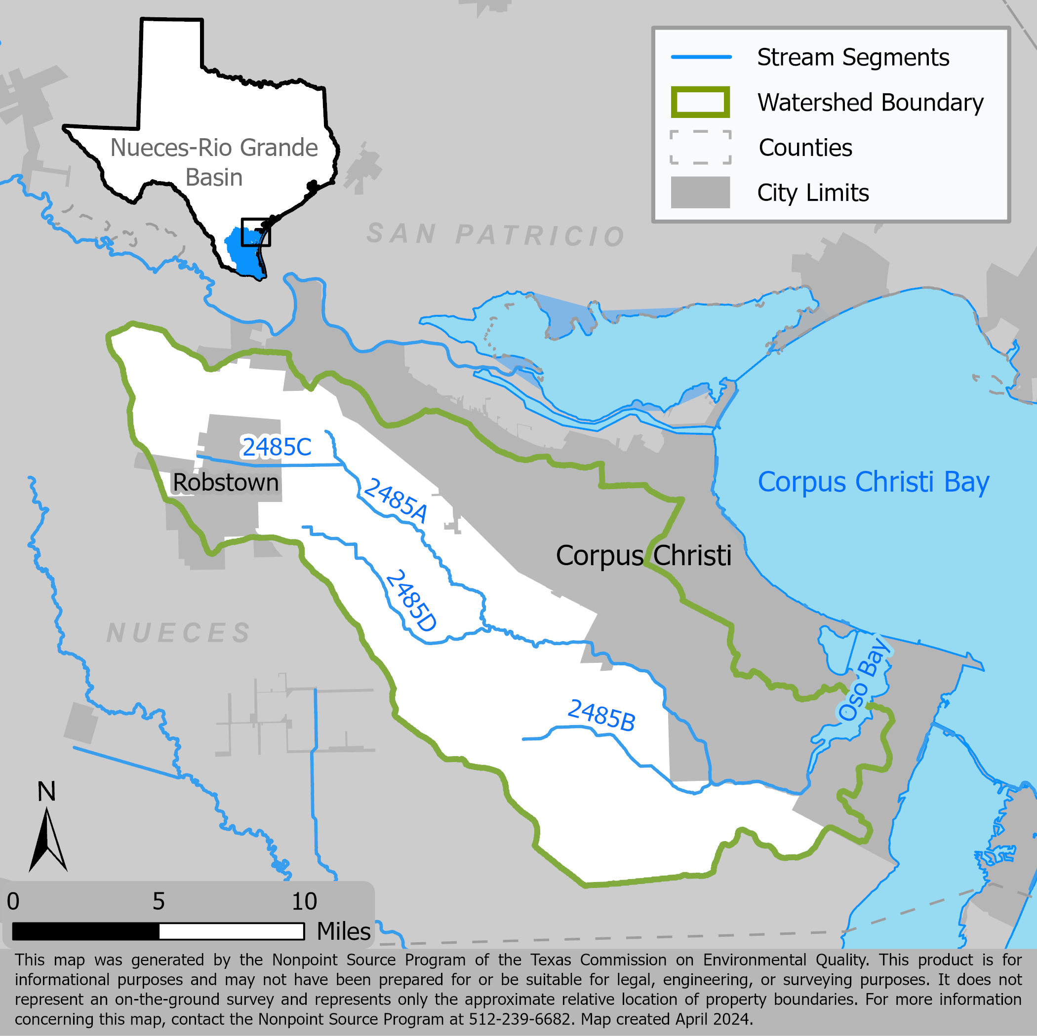 Oso Bay Watershed Map