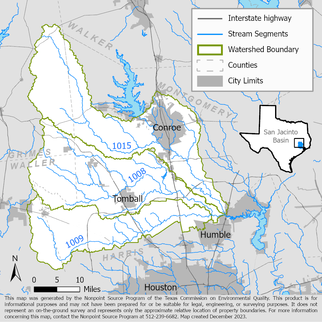 West Lake Houston Basin Watersheds Map