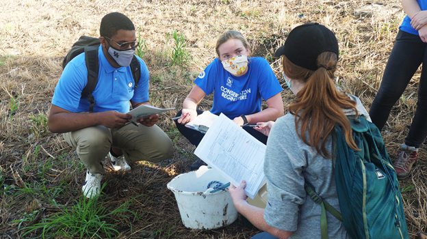 TCEQ Mickey Leland Intern working with GBEP staff to conduct a quality assurance audit of the Targeted Bacteria Monitoring project.