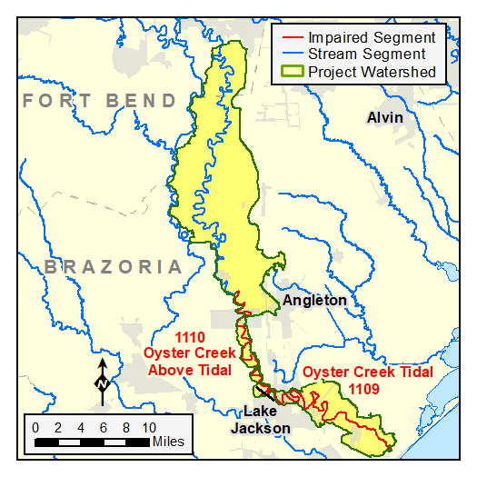 a map of the Oyster Creek watershed map