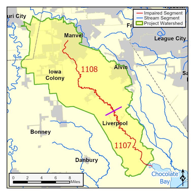 Chocolate Bayou watershed map 114