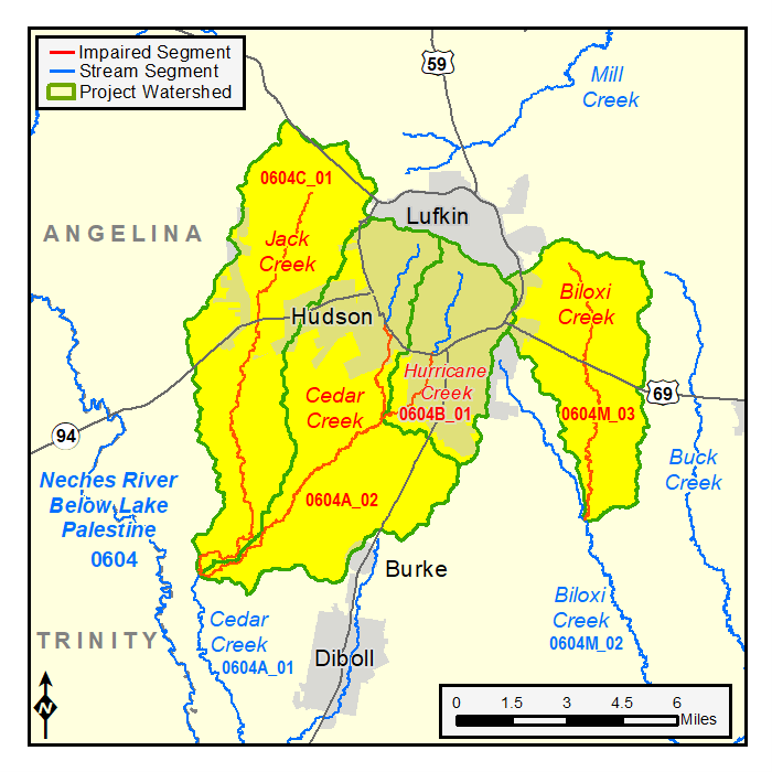 Middle Neches River watershed map 118