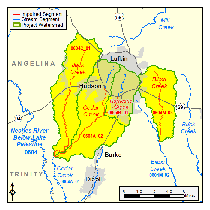 map of the Matagorda Bay watershed