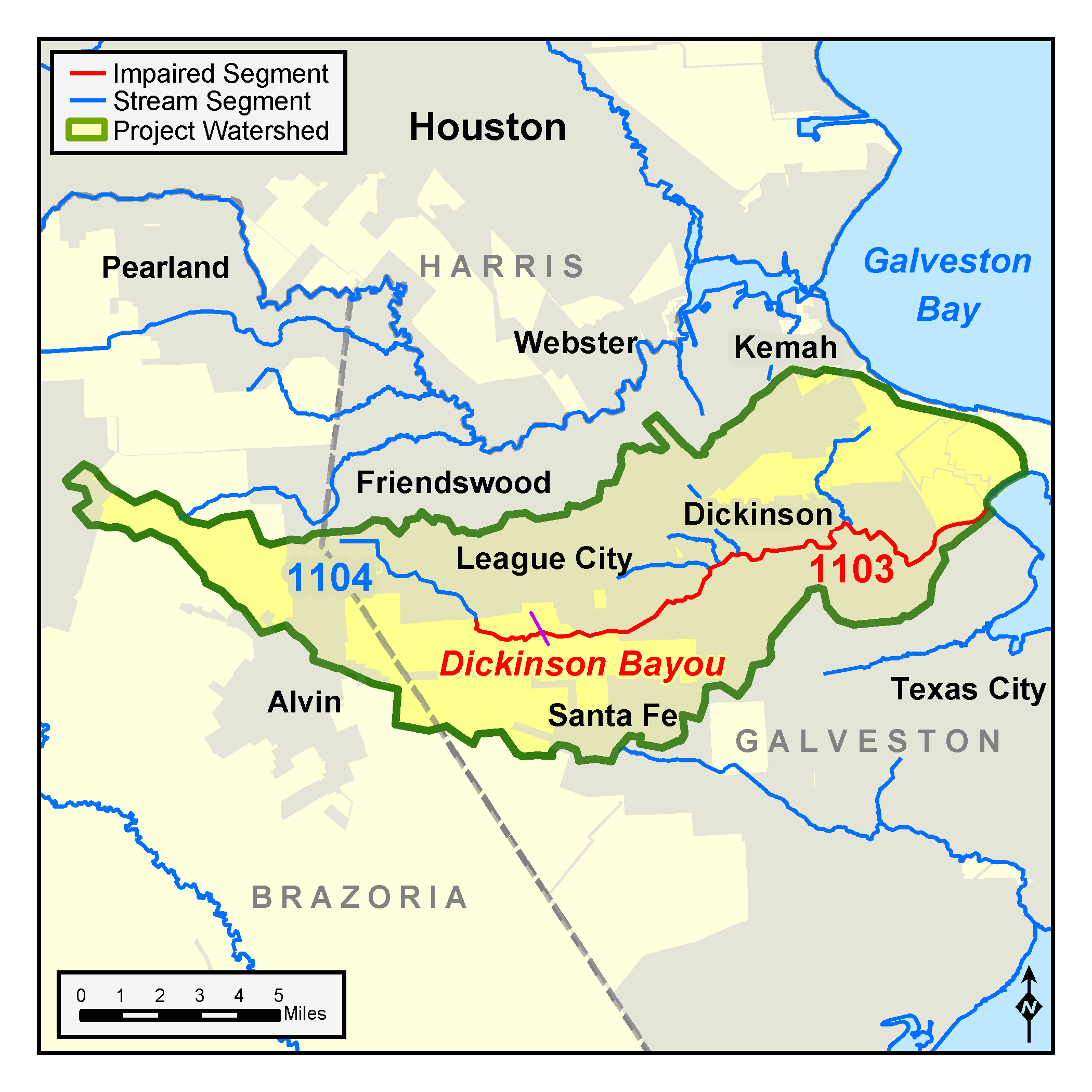 Dickinson Bayou watershed map 17