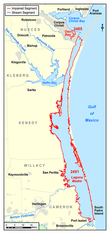Map of the Oso Bay and Laguna Madre Watersheds