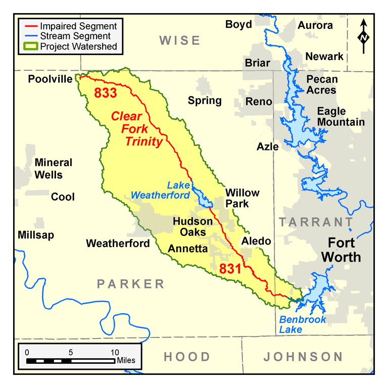 Clear Fork Trinity River watershed map 28