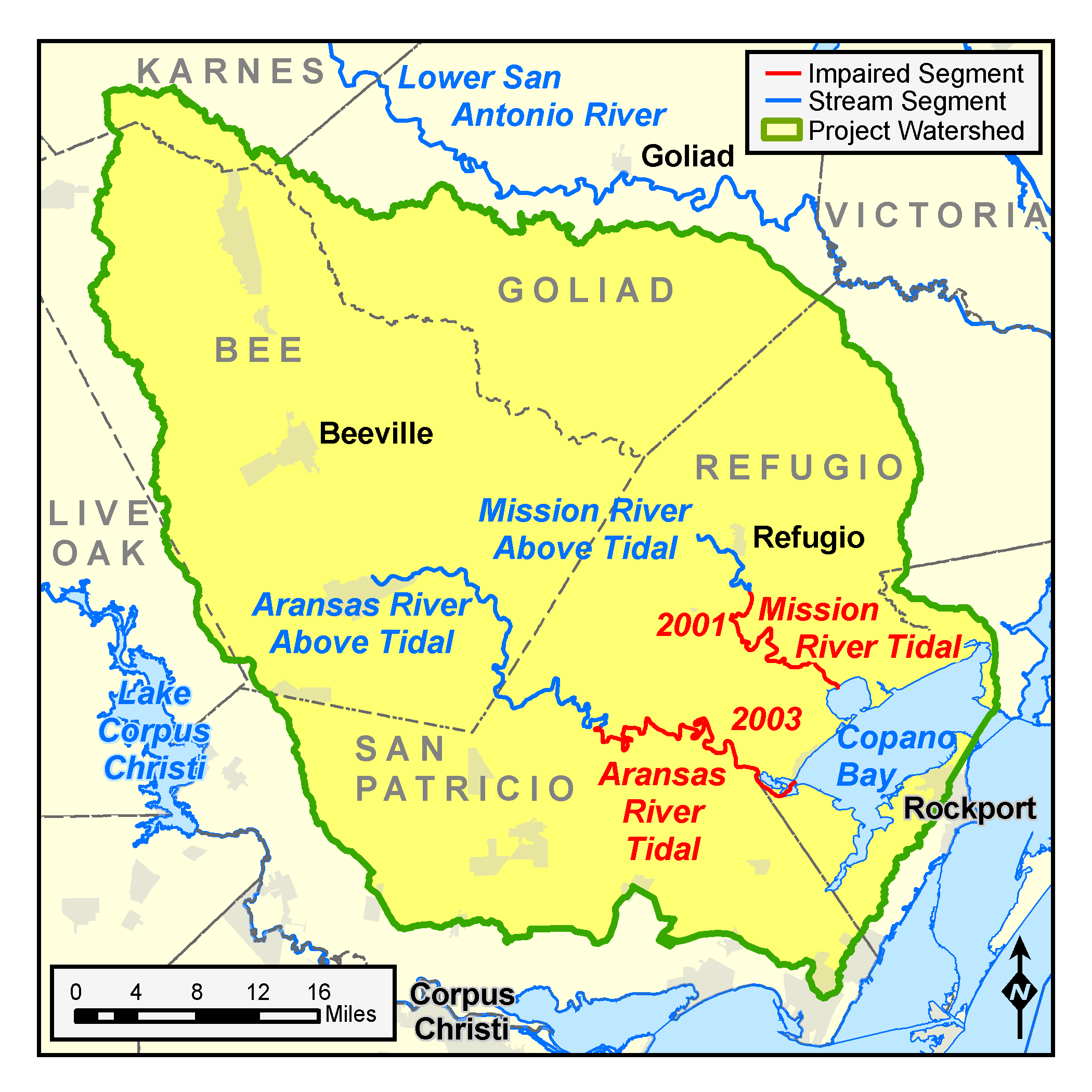 map of the Phase II Tidal Streams watersheds