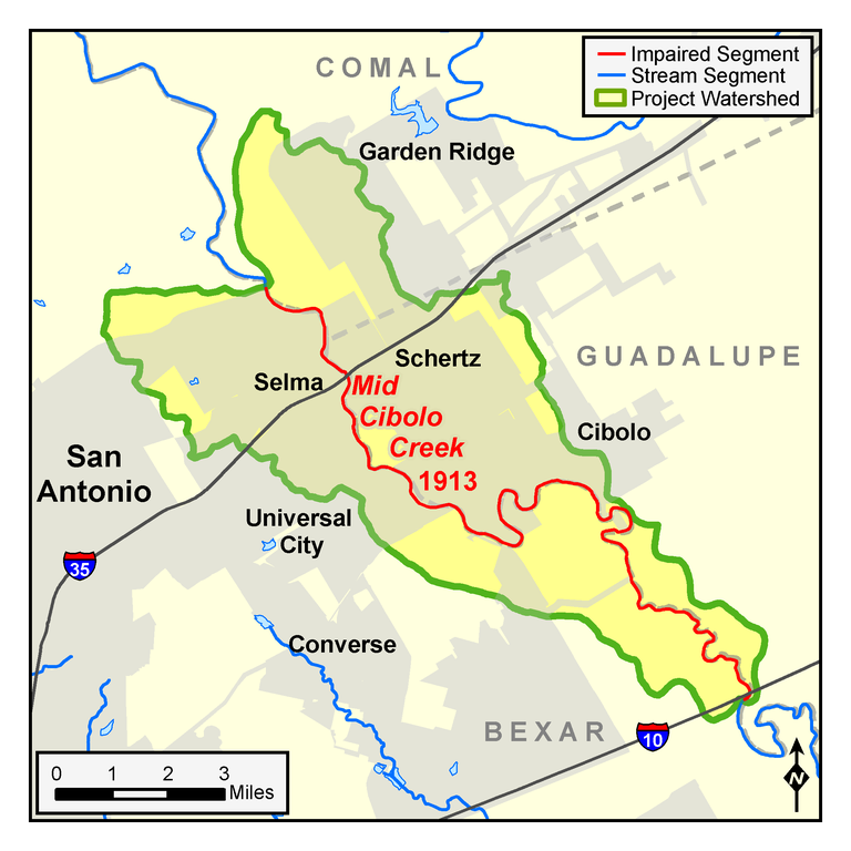 Mid Cibolo Creek watershed map 31