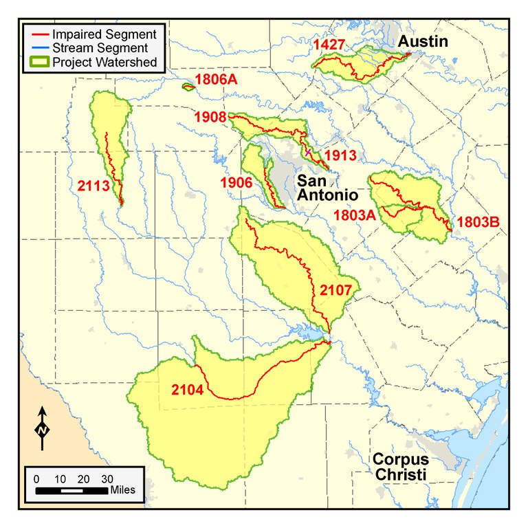 South Central Texas Regional Assessment watersheds map 31