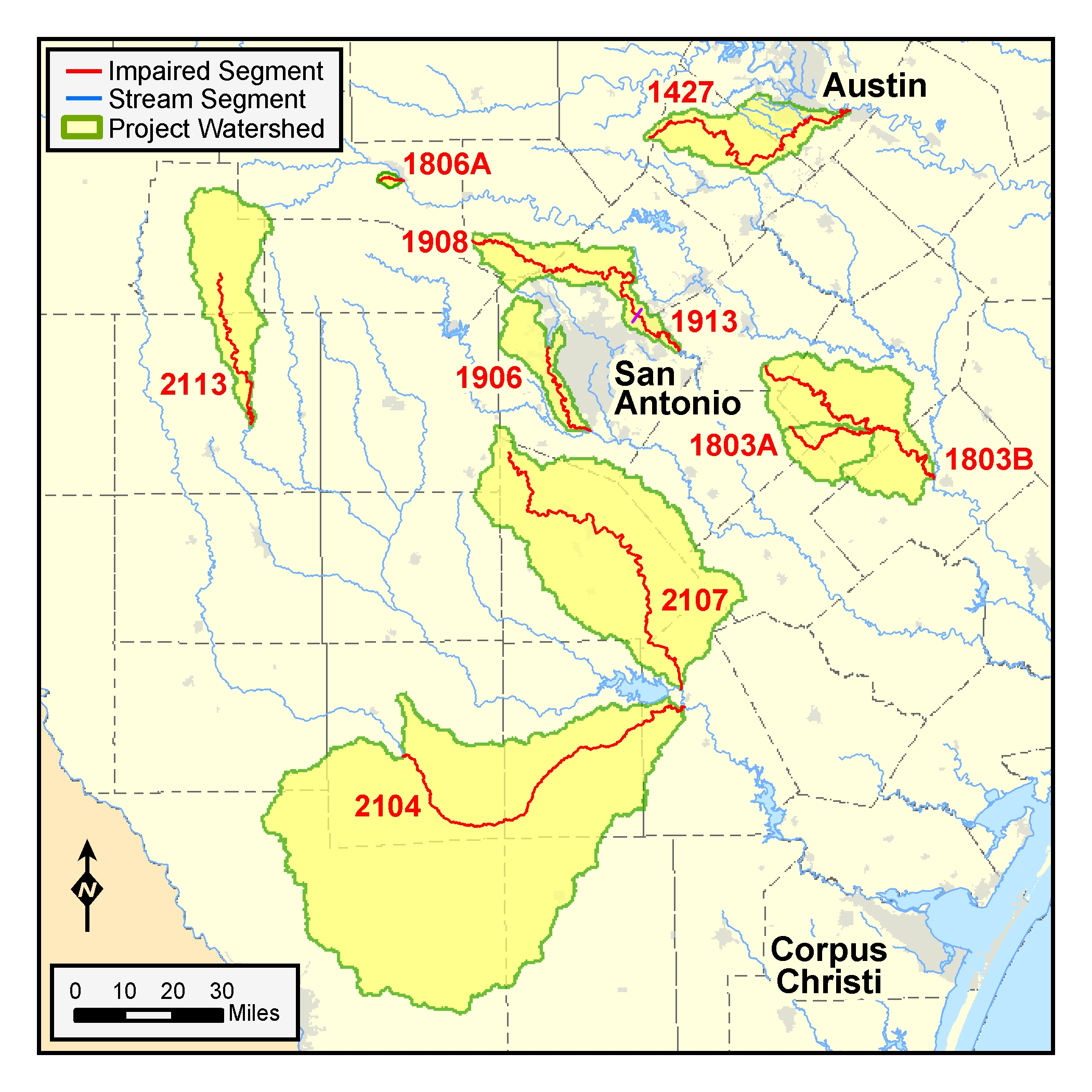 South Central Texas Regional Assessment watersheds map 31