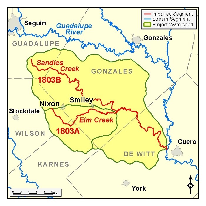 Elm Creek and Sandies Creek watersheds map 31
