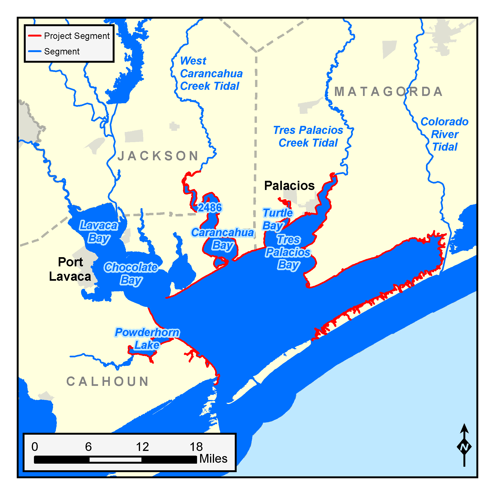 map of the Matagorda Bay watershed