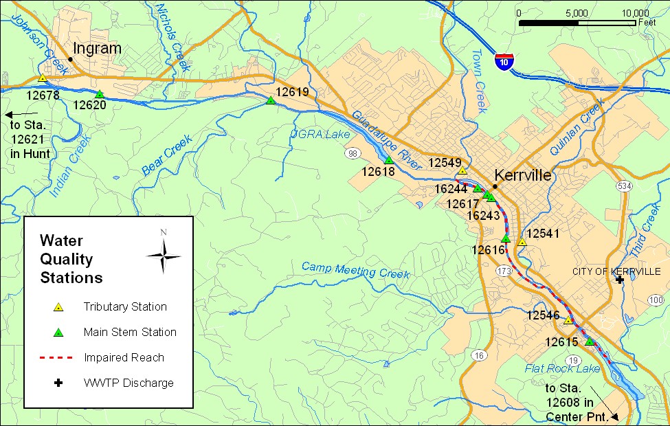 Guadalupe River Above Canyon Lake station map 65