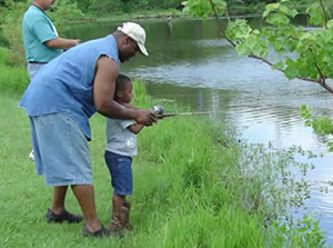 fishing at Lower West Oakland Lake