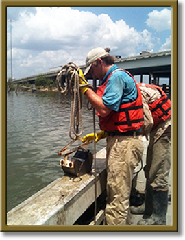 photo of sampling in the houston ship channel