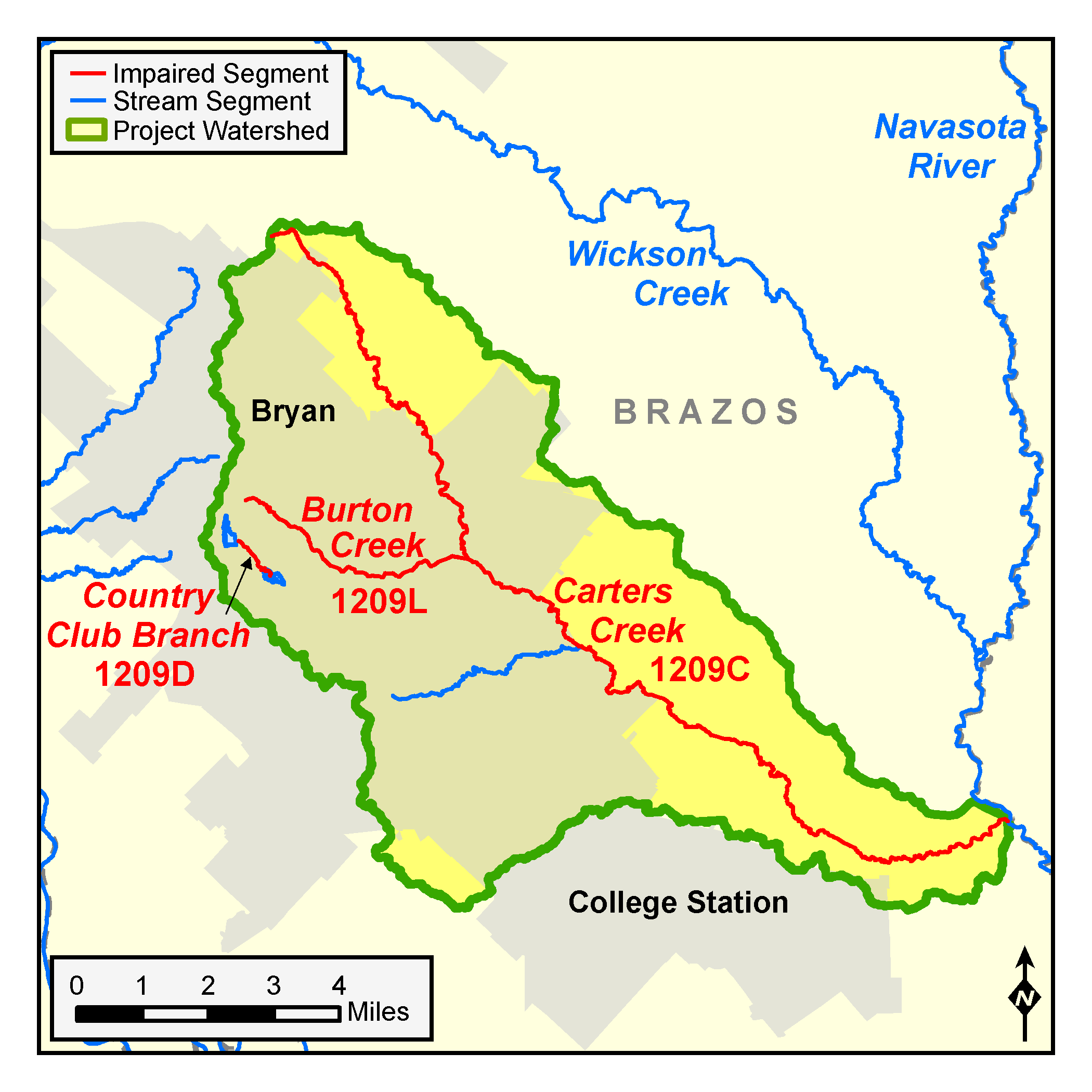 map of the Carters Creek watershed